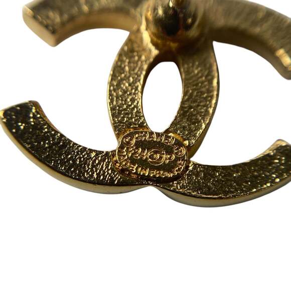 CHANEL Authentic Gold Logo Earrings - Picture 8 of 8